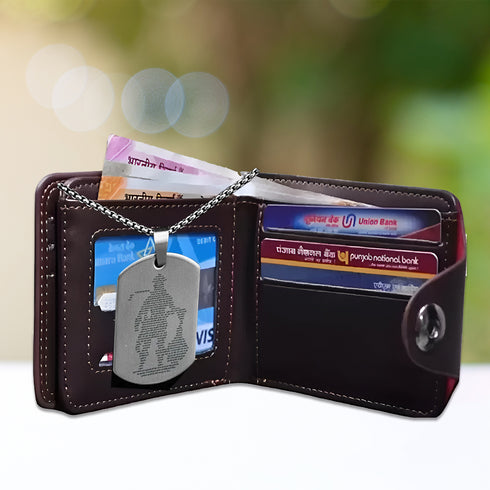 Wallet and Hanuman Chalisa Pendant with Chain Combo