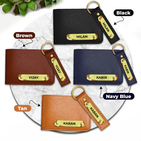 Name Wallet and Keychain Combo