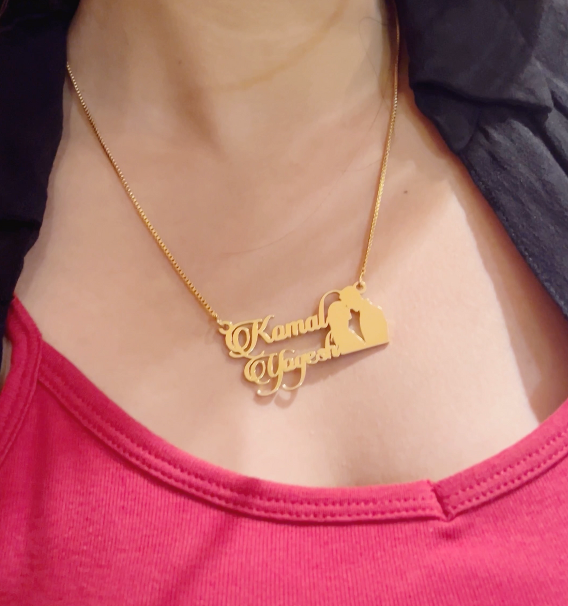 Half Cut Couple Name Necklace – Glamorizee