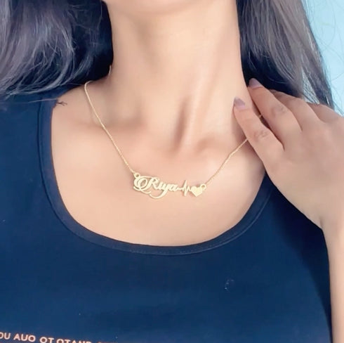 Heartbeat Name Necklace