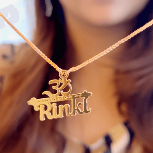 Om Style Name Necklace