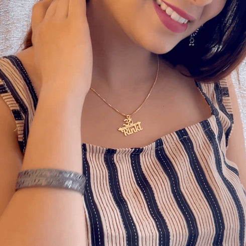 Om Style Name Necklace