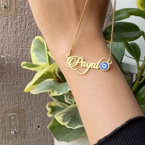 Evil Eye Single Name Necklace
