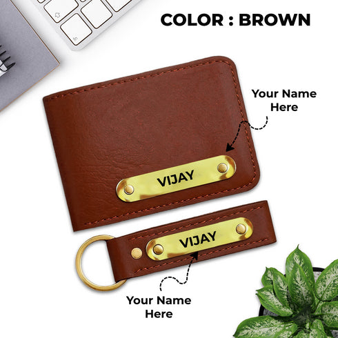 Name Wallet and Keychain Combo