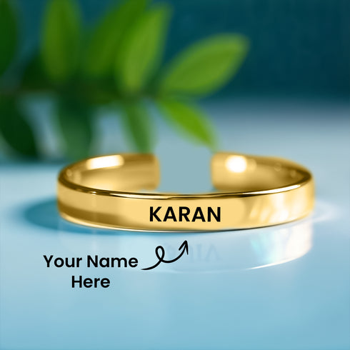Gold Name Kada Bracelet