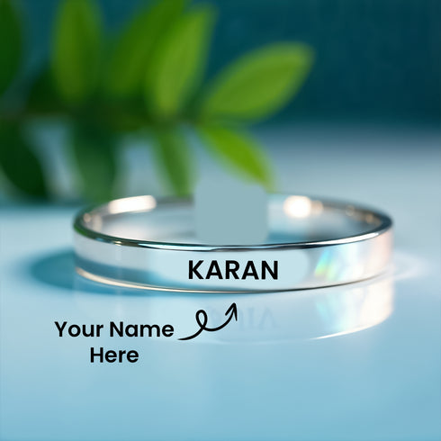 Silver Name Kada Bracelet
