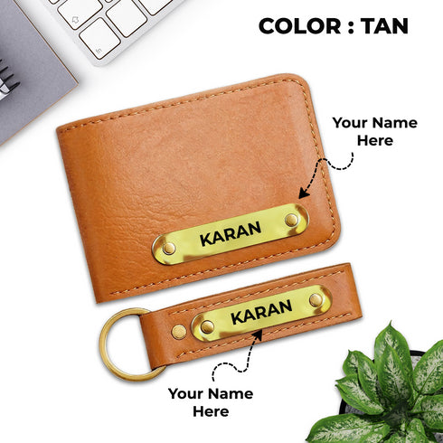 Name Wallet and Keychain Combo
