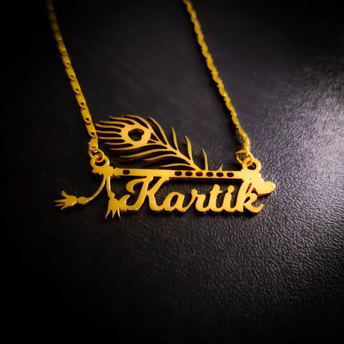 Mor Pankh Name Necklace